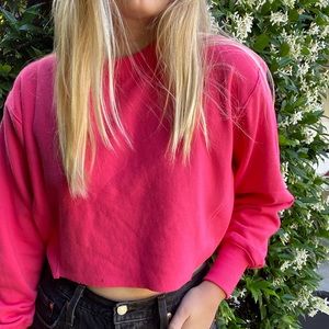 Cut off crew neck sweatshirt